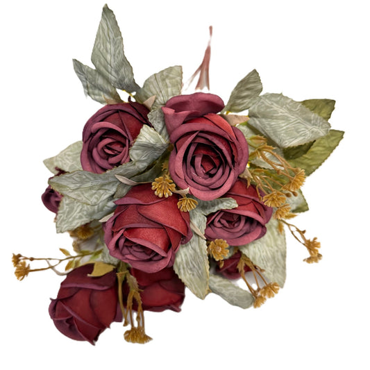 Flowers Bouquet -Burgundy, Terracotta, Cream & Vintage Rose - LGC/TA-RE