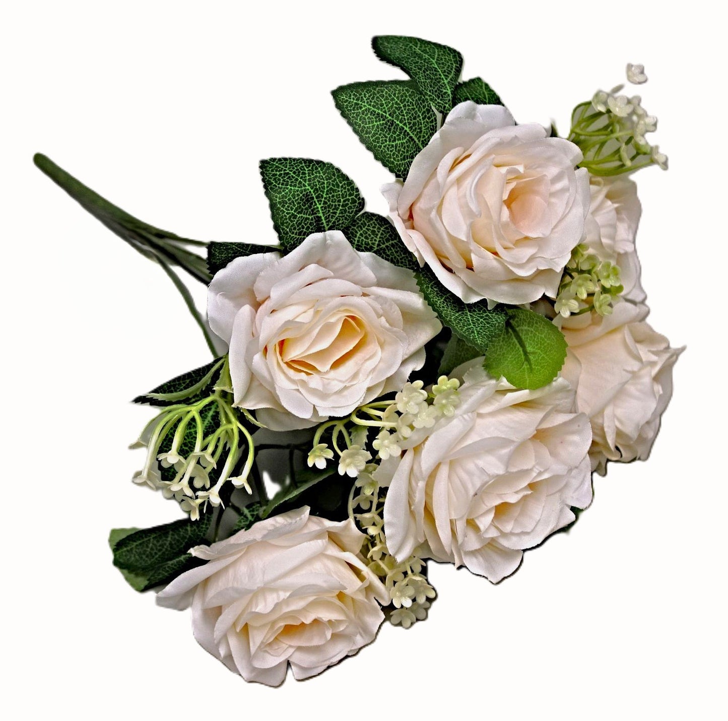 Flowers Bouquet - Peach, Ivory, White & Light Blue - LGC/TA-RA-2