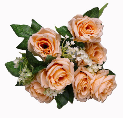 Flowers Bouquet - Peach, Ivory, White & Light Blue - LGC/TA-RA-2