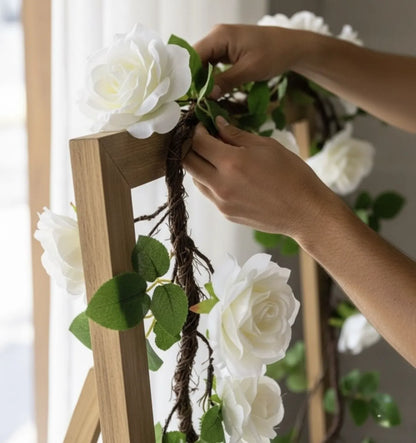 Premium Faux Rose Garland- Pink, Salmon & White - LGC/TA-TR