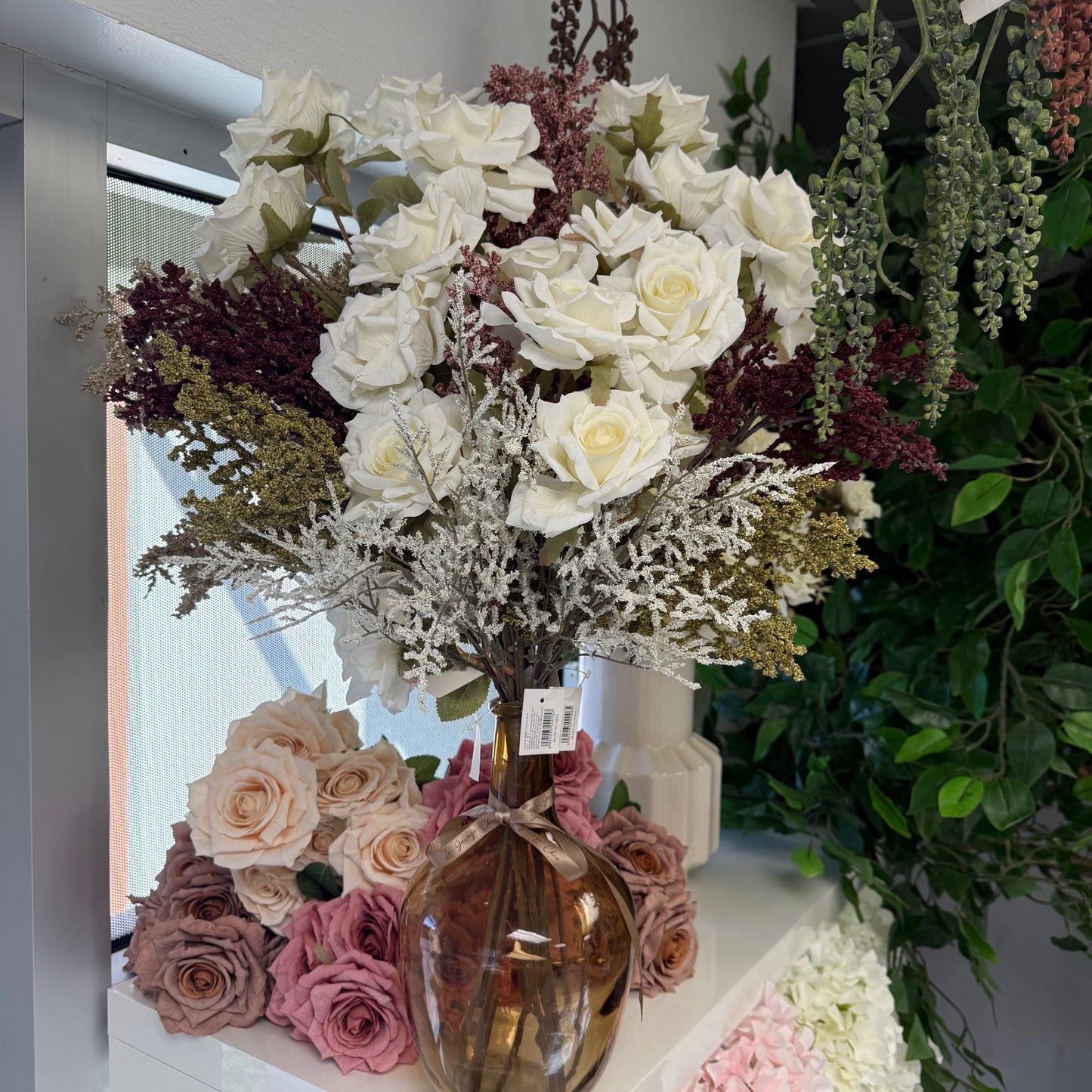 Artificial Rose Stem- Vintage Rose, Cinnamon & Cream LGC/VRC-68