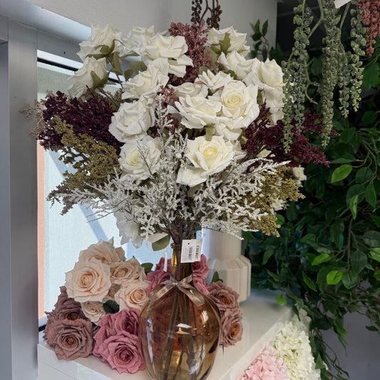 Artificial Rose Stem- Vintage Rose, Cinnamon & Cream LGC/VRC-68