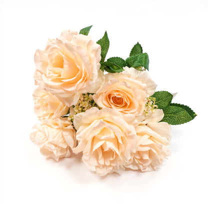 Flowers Bouquet - Peach, Ivory, White & Light Blue - LGC/TA-RA-2