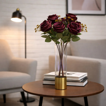 Flowers Bouquet -Burgundy, Terracotta, Cream & Vintage Rose - LGC/TA-RE