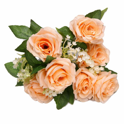 Flowers Bouquet - Peach, Ivory, White & Light Blue - LGC/TA-RA-2