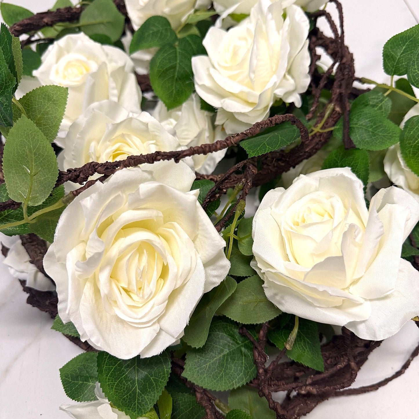 Premium Faux Rose Garland- Pink, Salmon & White - LGC/TA-TR