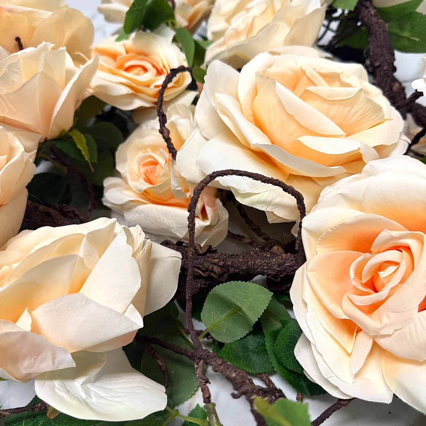 Premium Faux Rose Garland- Pink, Salmon & White - LGC/TA-TR