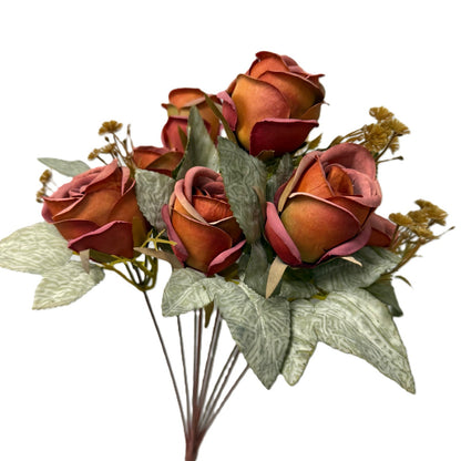 Flowers Bouquet -Burgundy, Terracotta, Cream & Vintage Rose - LGC/TA-RE