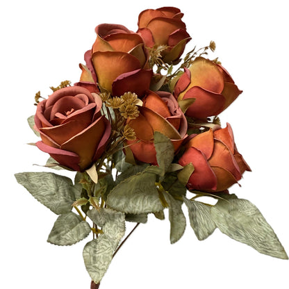 Flowers Bouquet -Burgundy, Terracotta, Cream & Vintage Rose - LGC/TA-RE