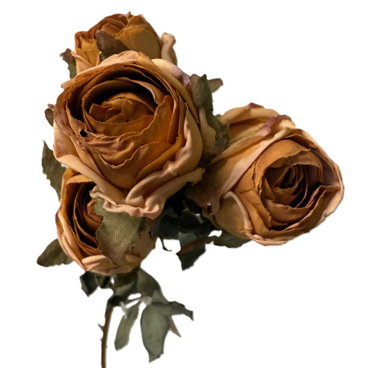 Artificial Rose Stem - Terracotta & Burgundy - LGC/PA-5P