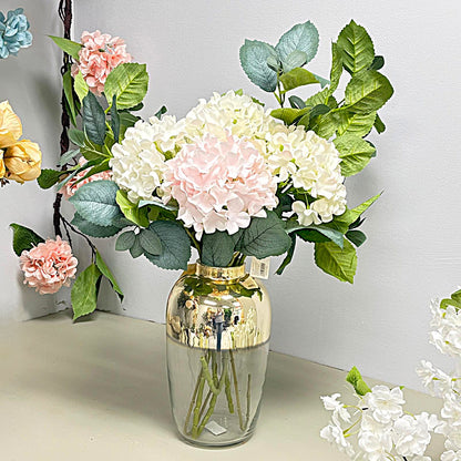 Artificial Hydrangea Stem- Soft Blush Pink & White - LGC/TA-VH