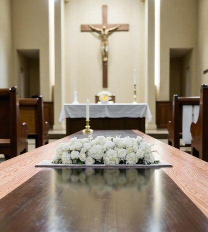 White Linear Floral Arrangement for Luxury Event Décor - LGC/LF-1