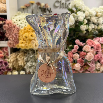 Iridescent Glass Vase for Artificial Flower Arrangements - LGC-FBAG