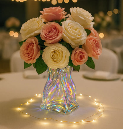 Iridescent Glass Vase for Artificial Flower Arrangements - LGC-FBAG