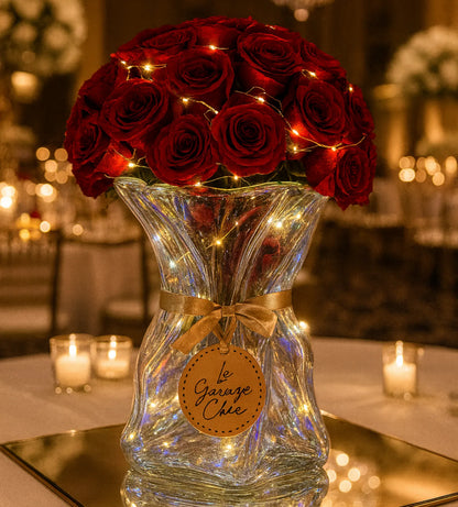 Iridescent Glass Vase for Artificial Flower Arrangements - LGC-FBAG