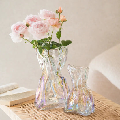 Iridescent Glass Vase for Artificial Flower Arrangements - LGC-FBAG