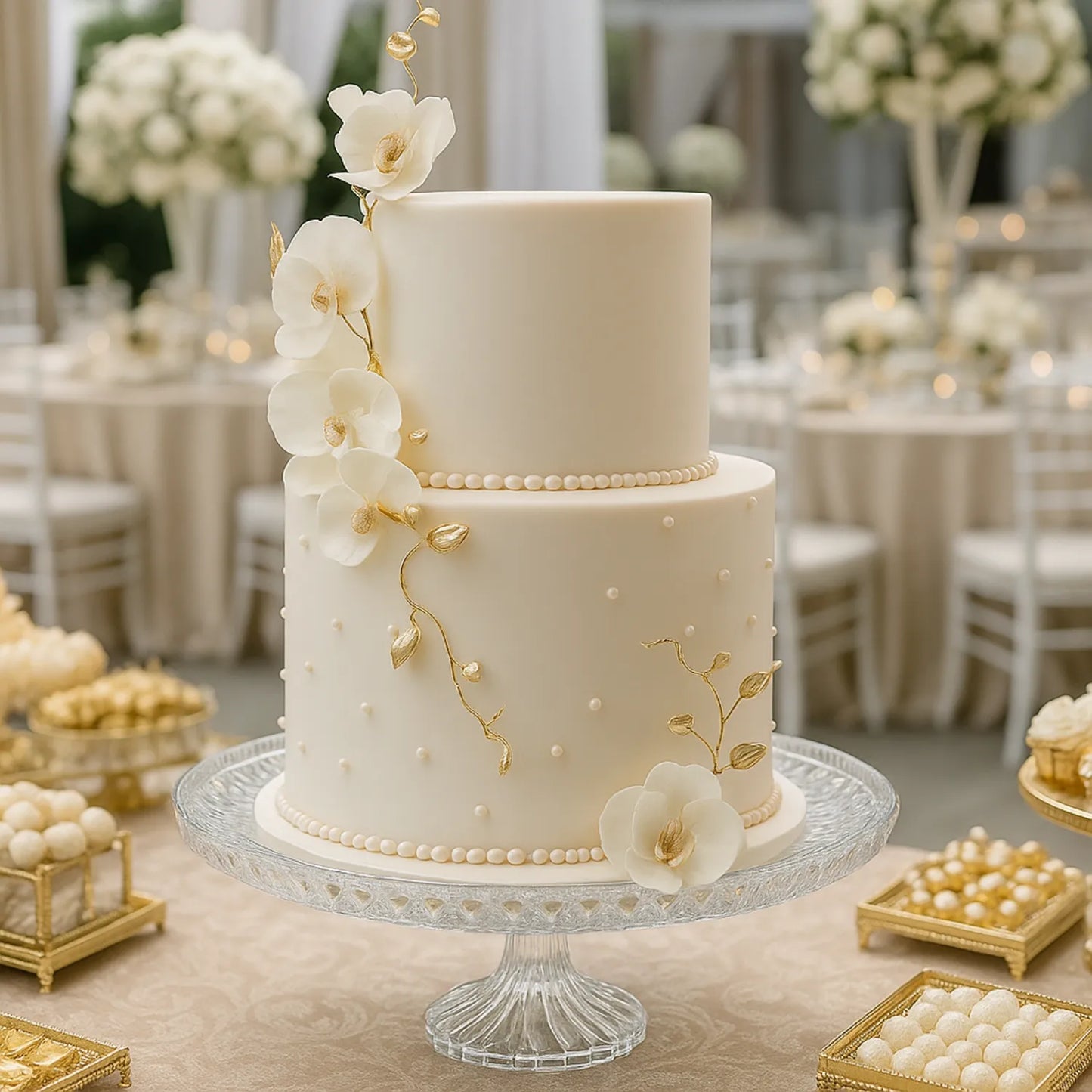 Luxury Round Crystal Cake Stand- LGC-PTC