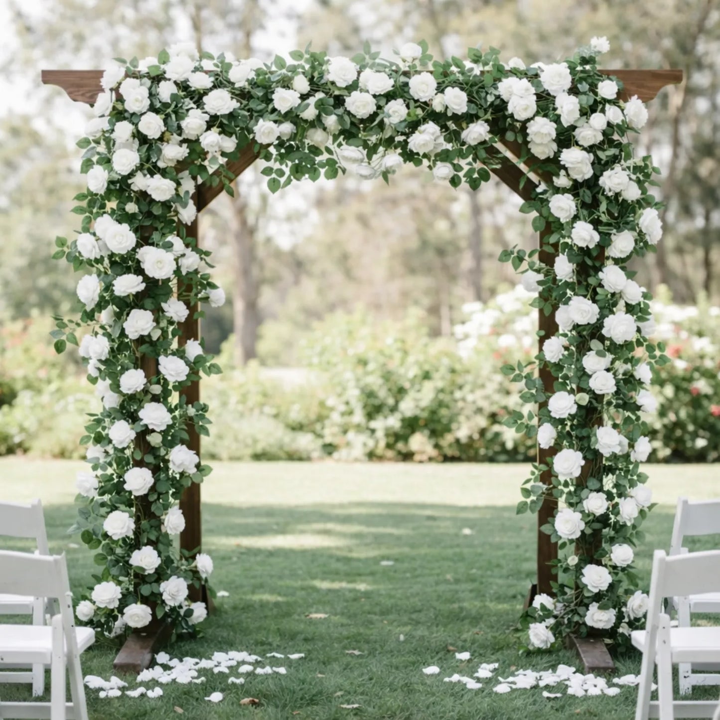 Premium Faux Rose Garland- Pink, Salmon & White - LGC/TA-TR