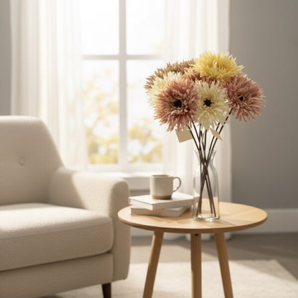 Artificial Gerbera Stem- Yellow, Warm Cinnamon, Pink & Cream LGC/PA-1Y