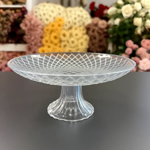 Crystal Round Pedestal Plate - LGC-PC2PG